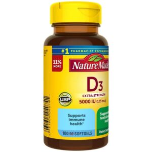 Vitamin D3 Extra Strength 5000 IU (125 Mcg) Softgels